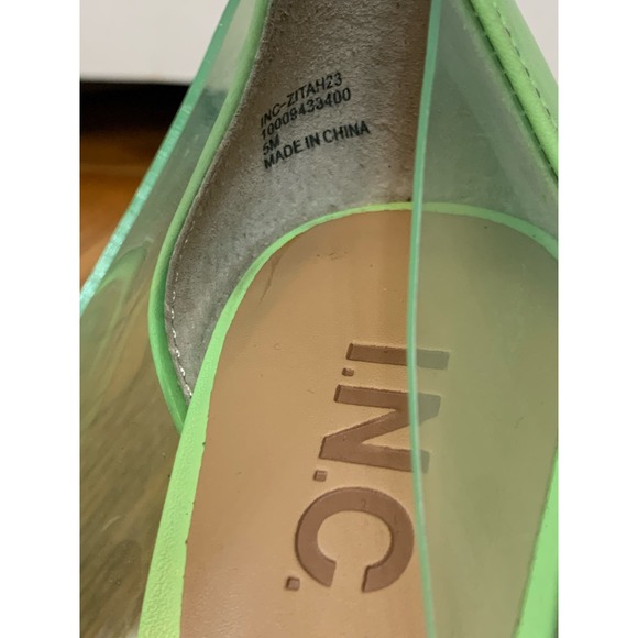 I.N.C Green Transparent Heels Size 5 - Picture 4 of 6